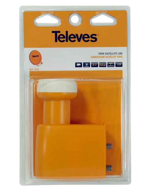 LNB Doble Televes 747802 de 2 salidas universal para antena parabólica