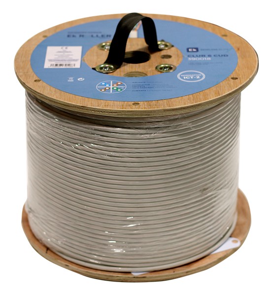 BOBINA CABLE LAN CAT-6 UTP RIGIDO LSZH EK ROLLER