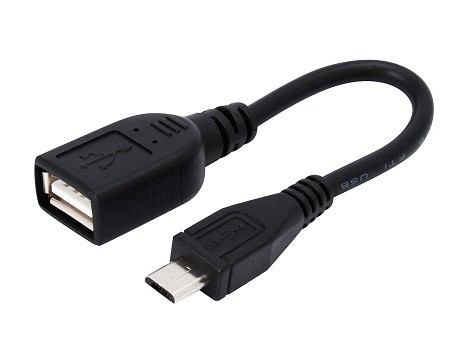 CABLE USB Micro-B MACHO A USB 2.0 HEMBRA OTG 15cm