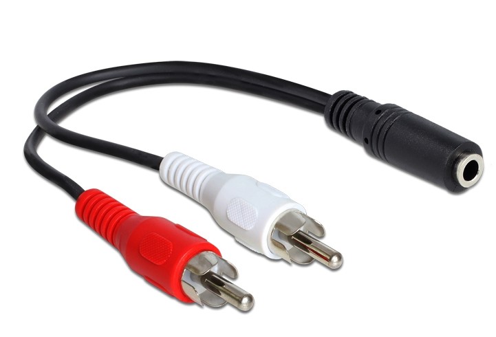 Cable 15cm Mini Jack Hembra a RCA Macho - Cables y Adaptadores de Audio