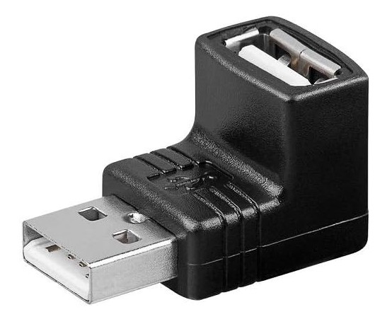 ADAPTADOR USB-A MACHO A USB-A HEMBRA ACODADO 90º