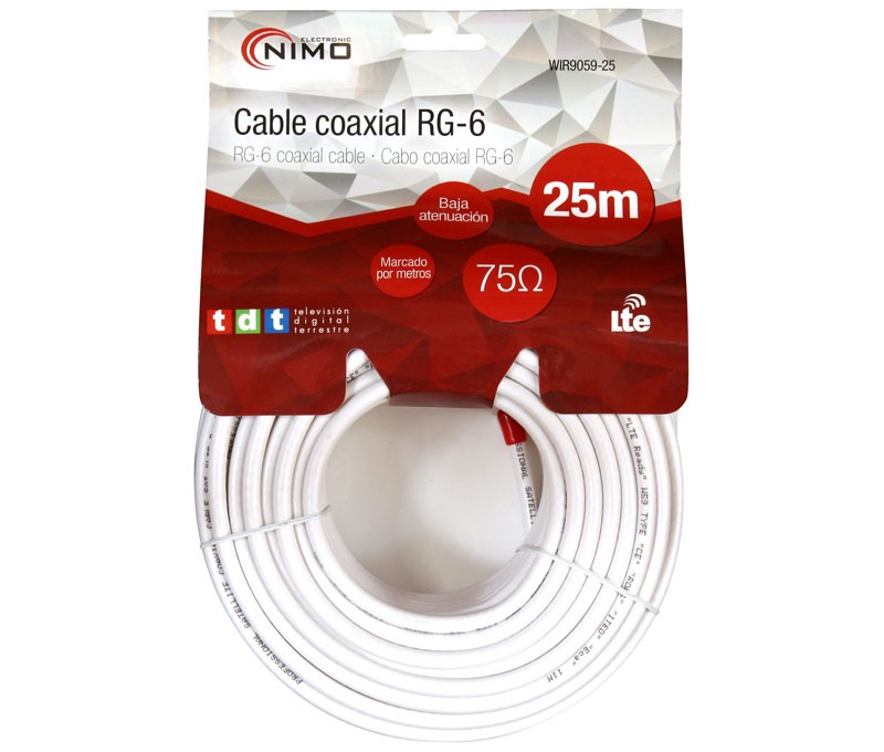 CABLE COAXIAL ANTENA TV 25m