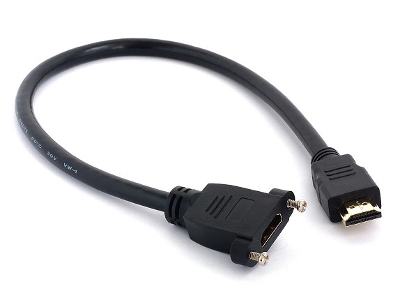 HDMI Macho a Hembra Cable HDMI con el tornillo - China HDMI macho a HDMI  hembra con cable de tornillo, cable HDMI